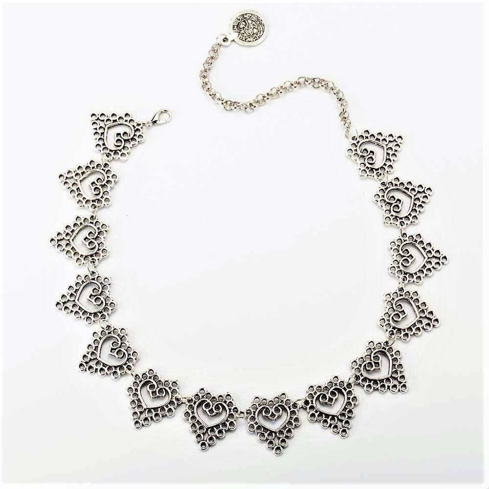C20 | Boho Chic Choker Heart Shaped Necklace - Picture 3 of 6